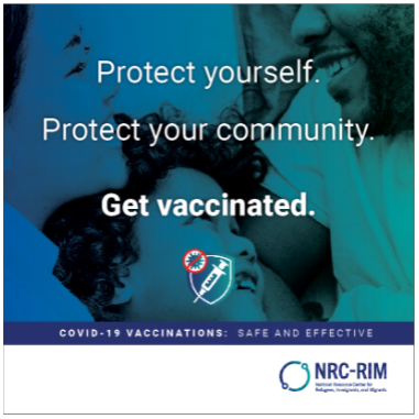 Thumbnail image of a family smiling with the text "Protect yourself. Protect your community. Get vaccinated."