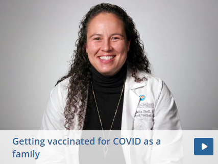 Shaquita Bell, MD speaking in a video titled "Getting vaccinated for COVID as a family"