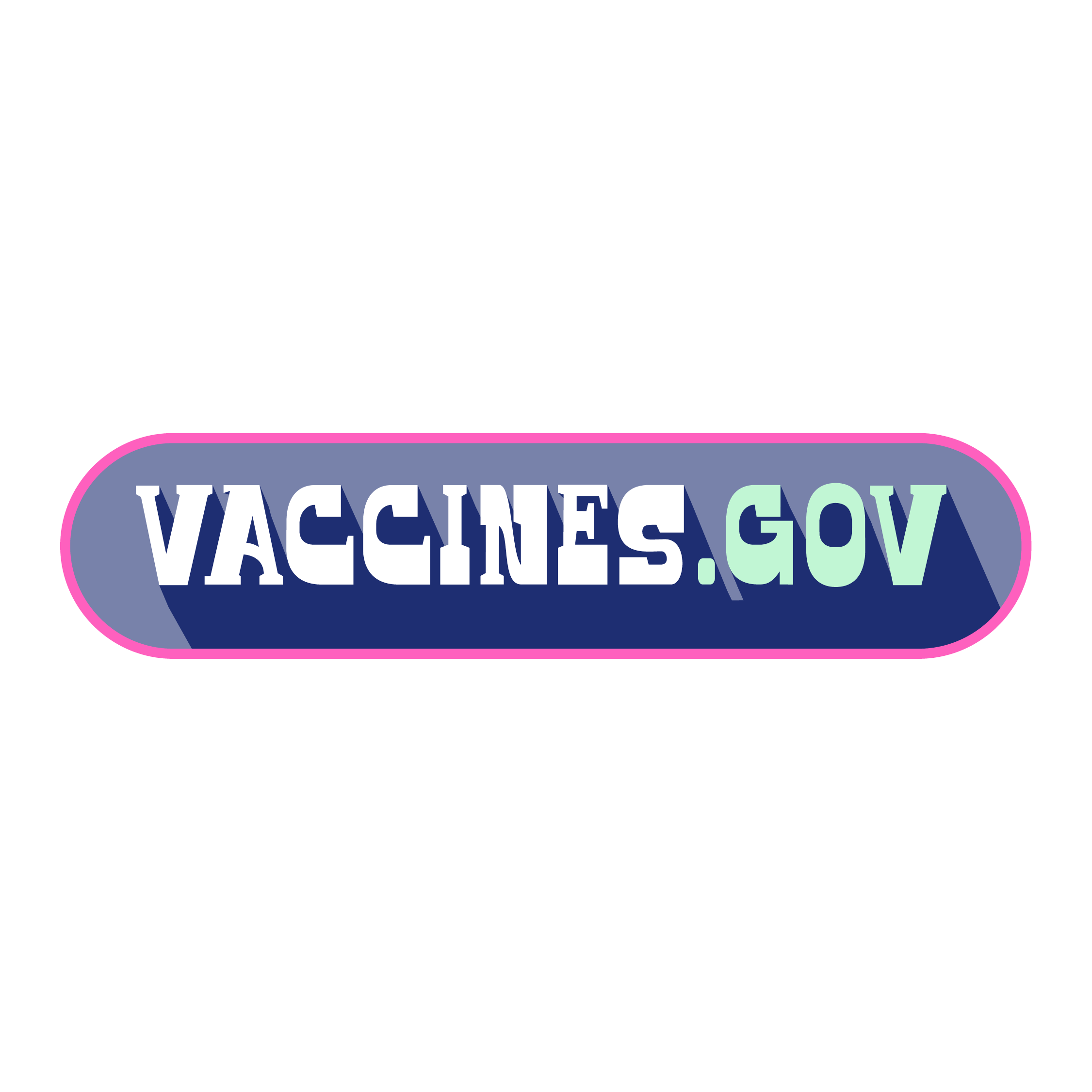 Illustrated lettering that says "vaccines.gov"