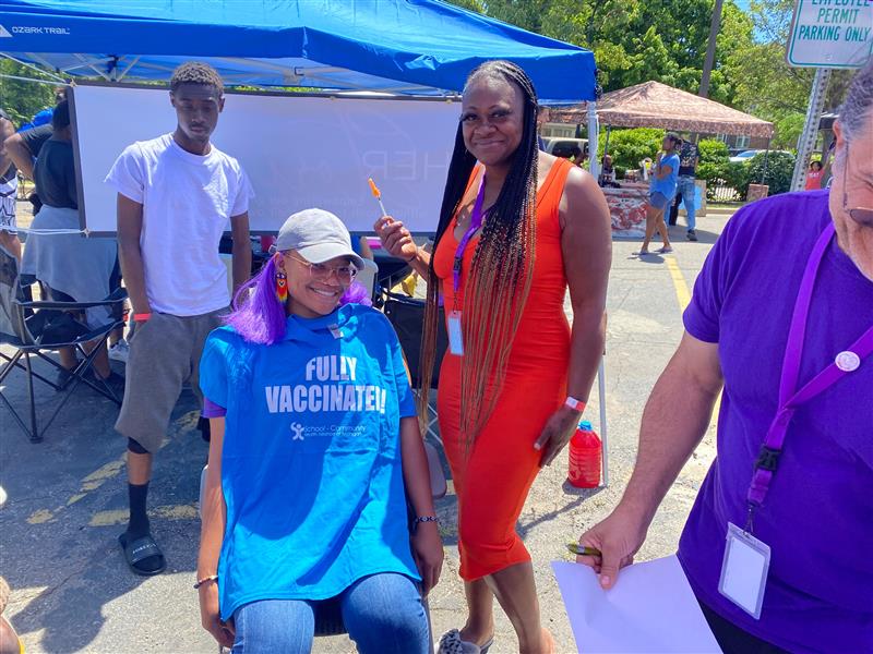 Attendees to a vaccine event held on Juneteenth