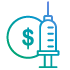 vaccine with money symbol icon