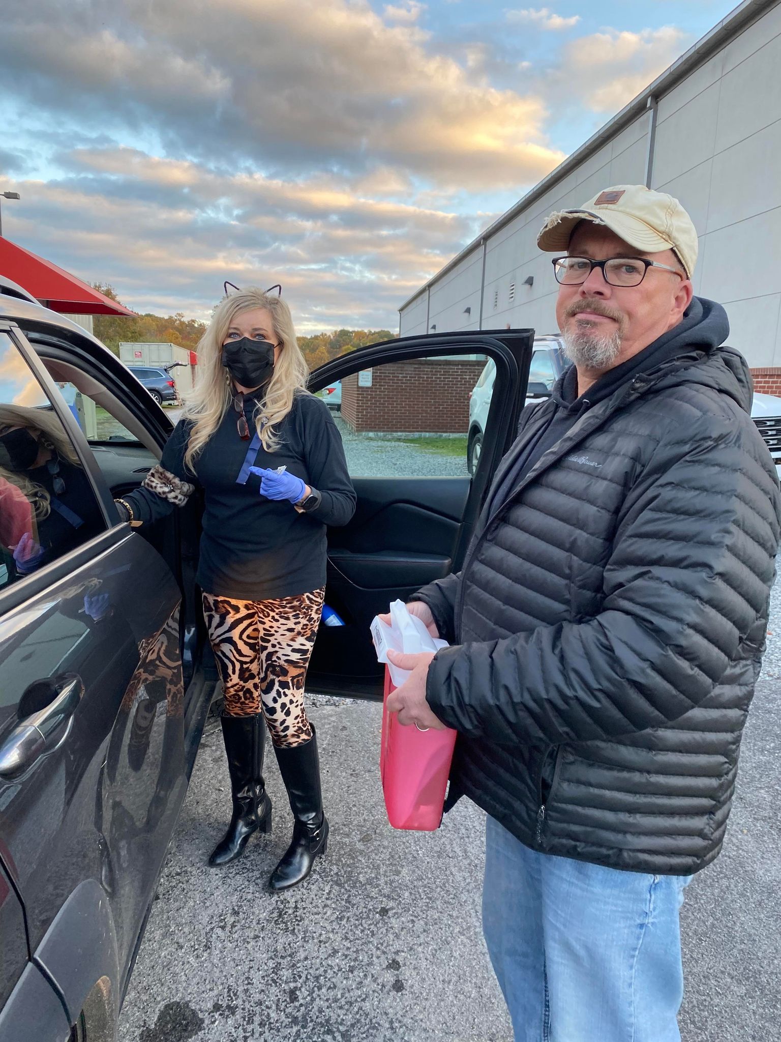 Staff helping with the Trunk or Treat event