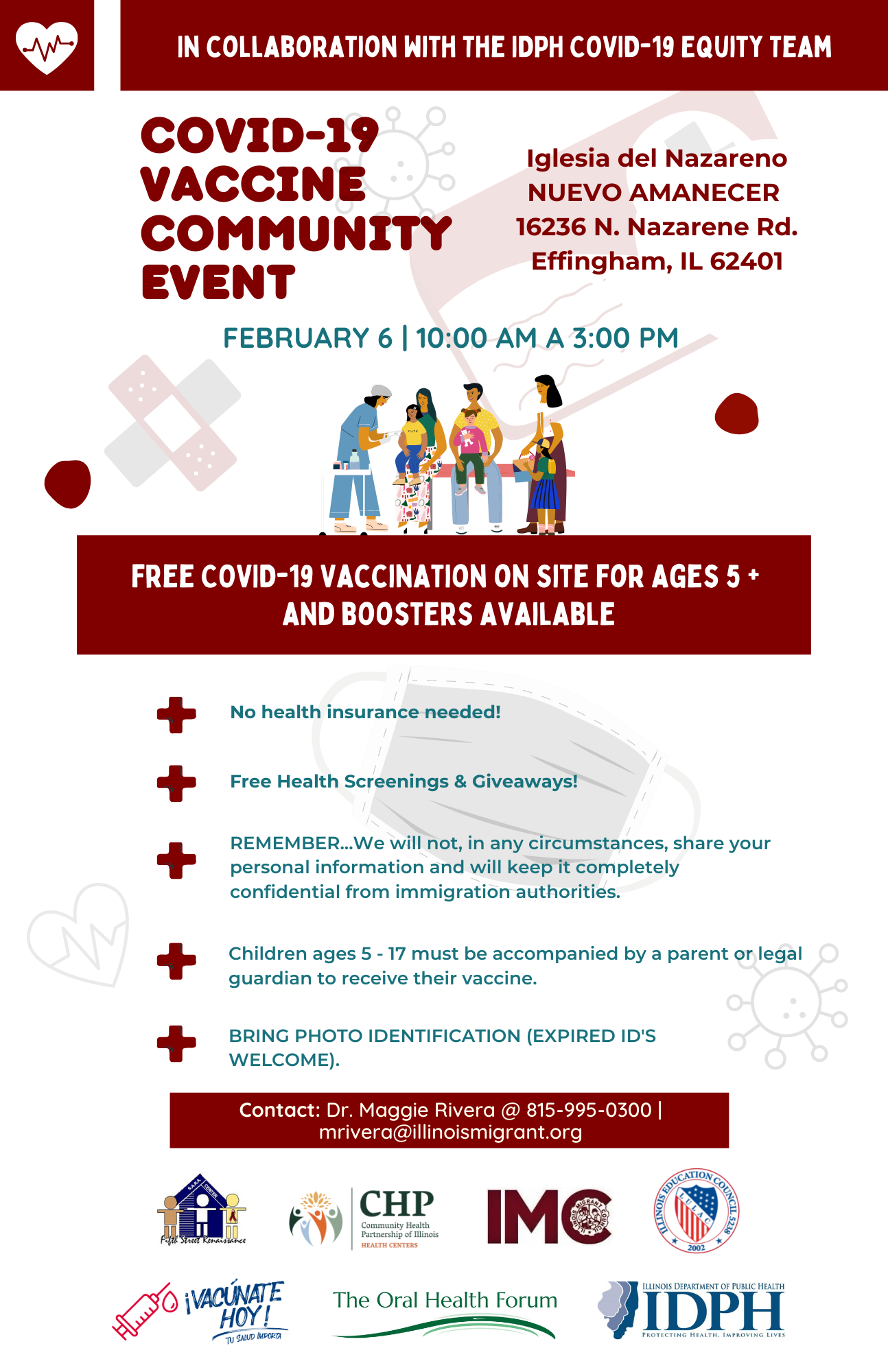 COVID-19 vaccine community event flyer