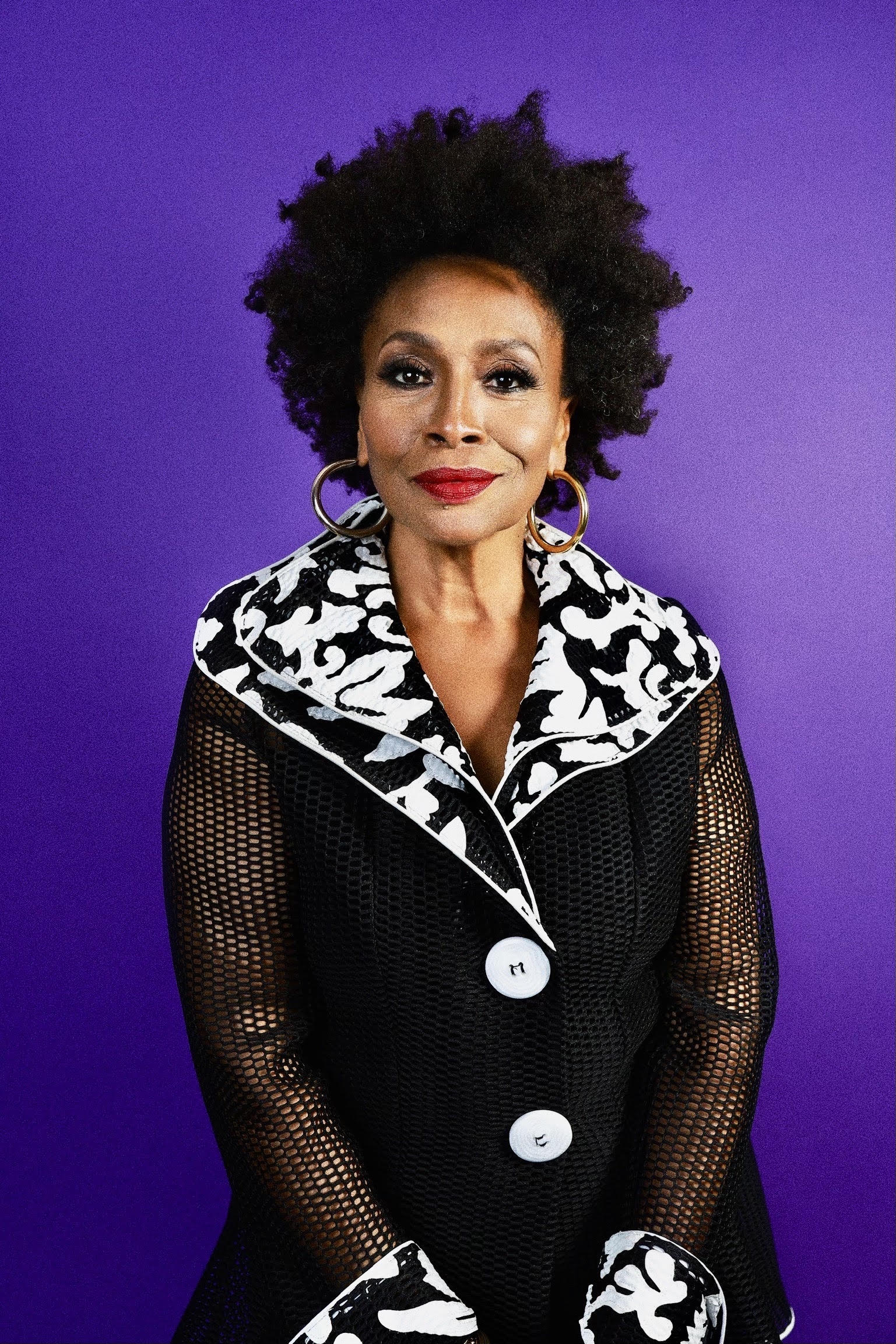 Image of Jenifer Lewis with a purple background.