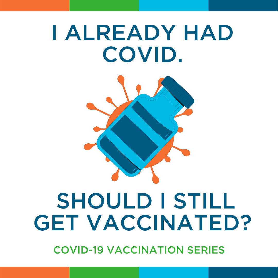 vaccine vial with the question I already had covid should I still get vaccinated?