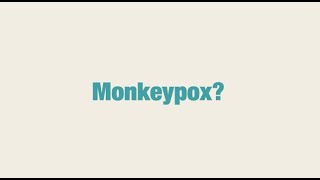 The words "monkeypox" appear in green against a tan background 