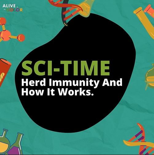 screenshot from a social media video titled Sci-time: herd immunity and how it works