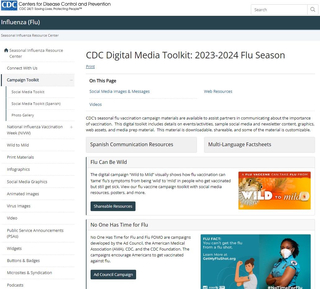 CDC webpage