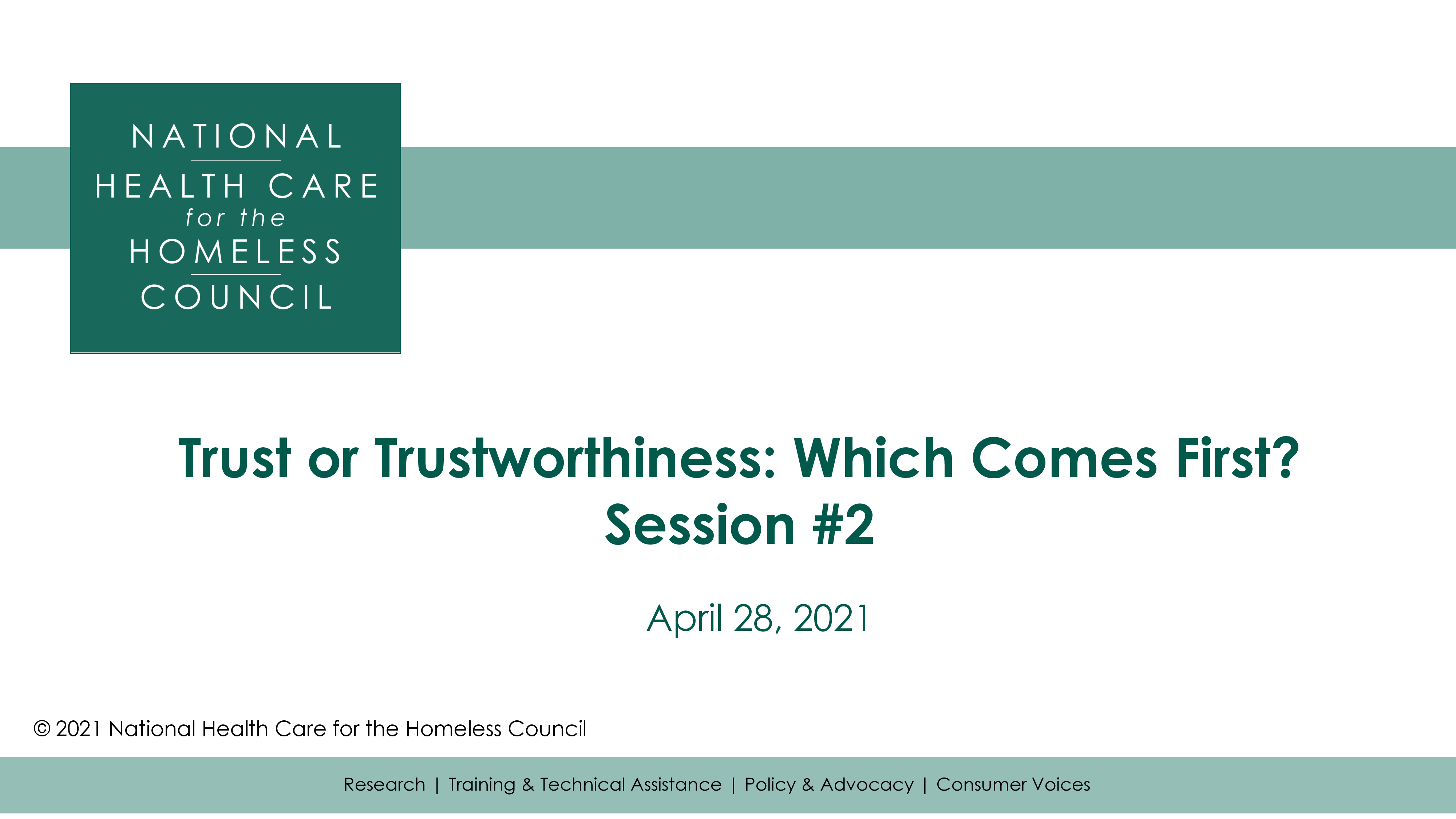 Title page of slides for "Trust or Trustworthiness: Which Comes First? Session #2 held on April 28, 2021