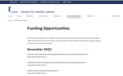 Tool: Funding Opportunities for Health Equity Research and Interventions