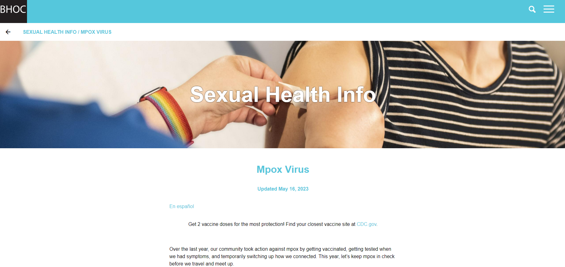 Building Healthy Online Communities Mpox webpage