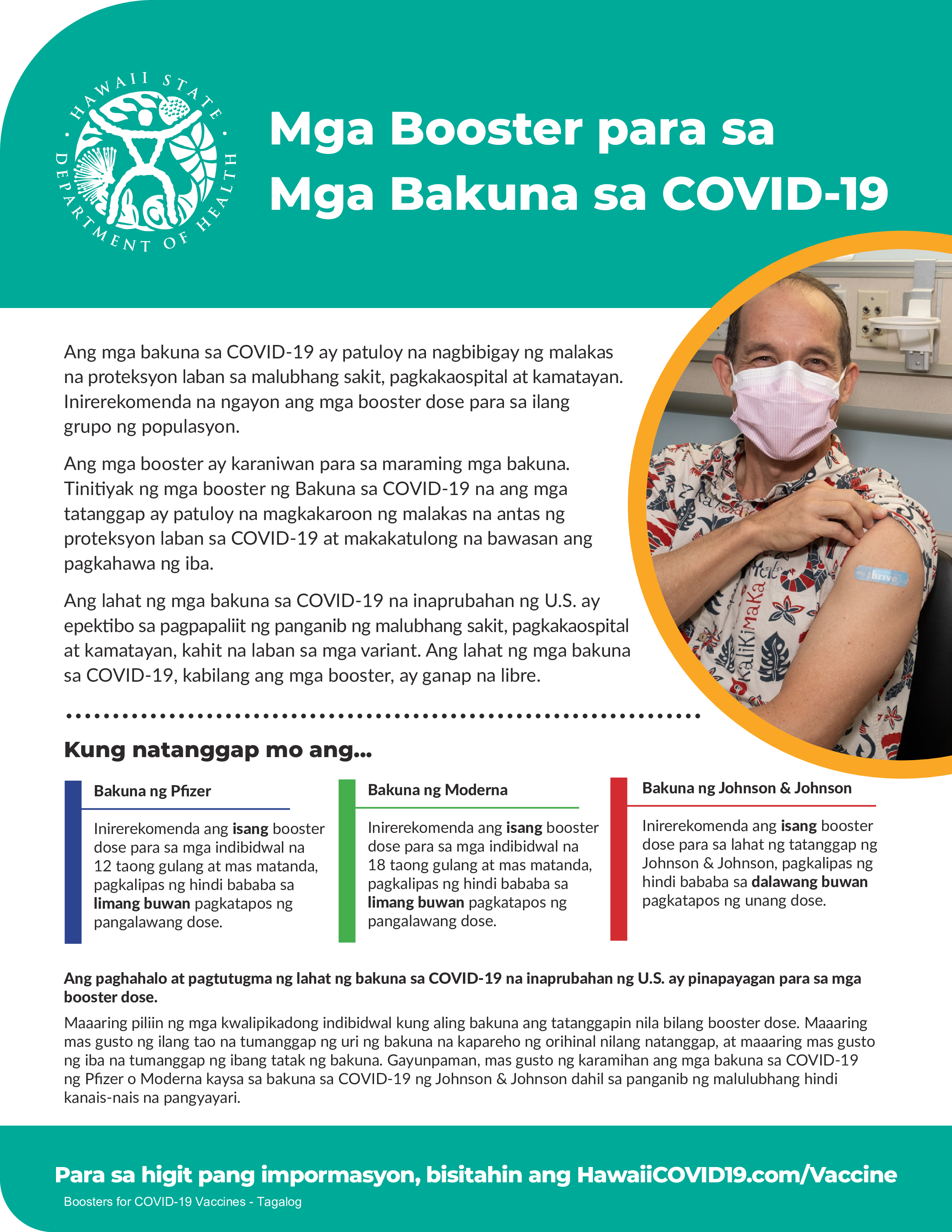 Booster factsheet in Tagalog.