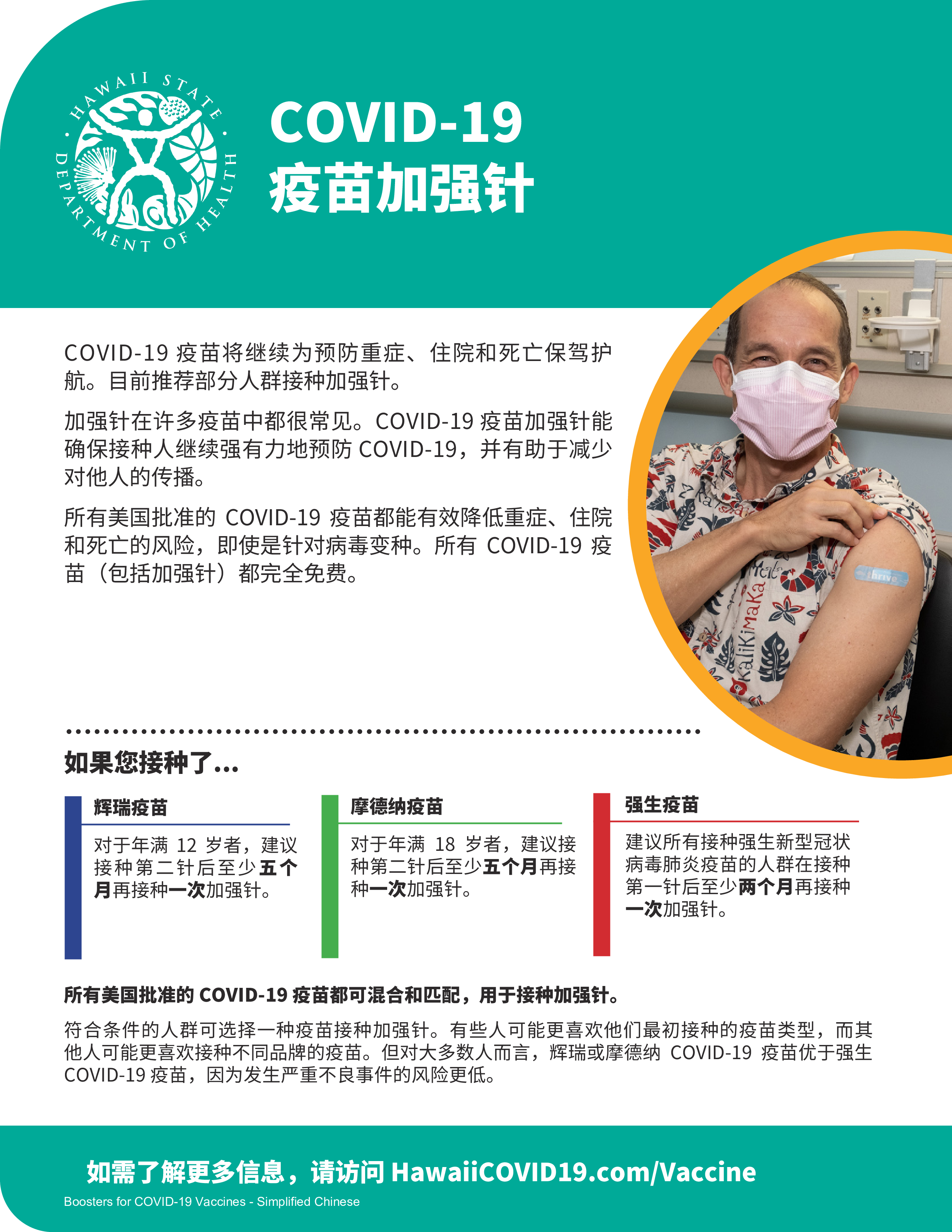 Booster factsheet in Simplified Chinese.
