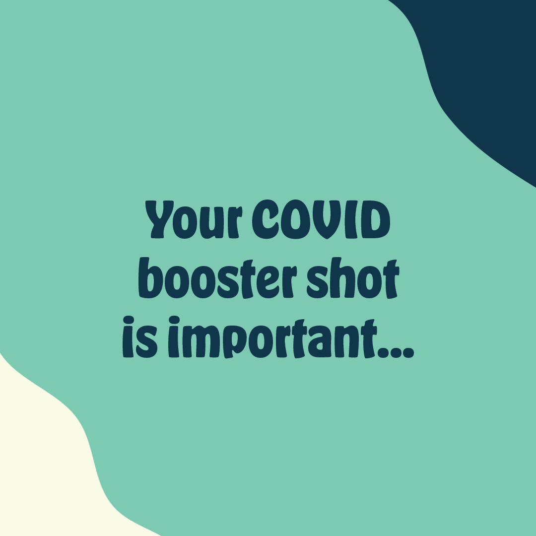 Text reads "Your COVID booster shot is important"