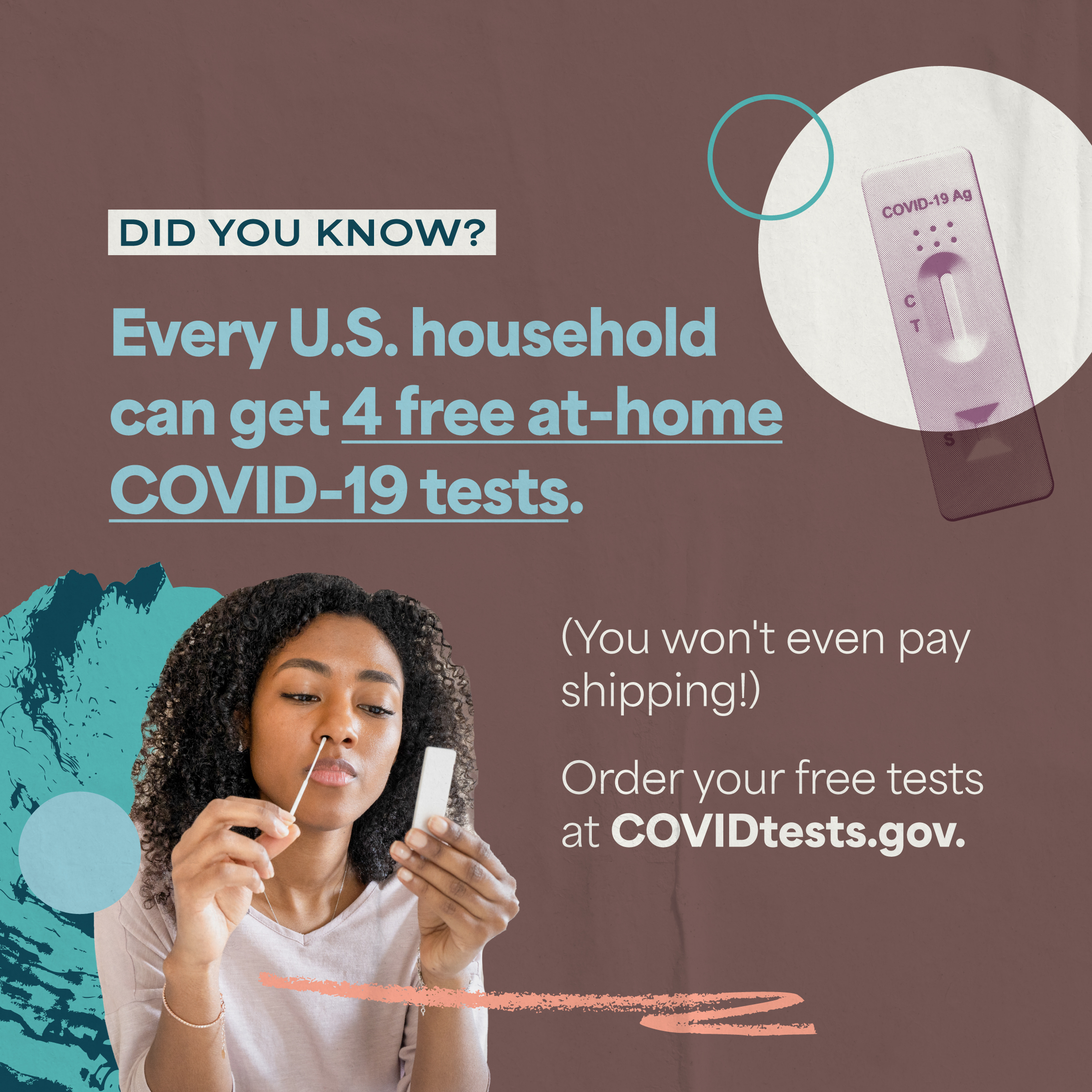 Image of Black girl using a COVID-19 test