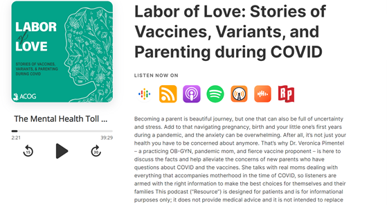 Screenshot of the Labor of Love podcast page