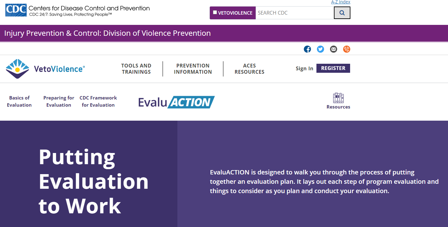 Evaluaction homepage