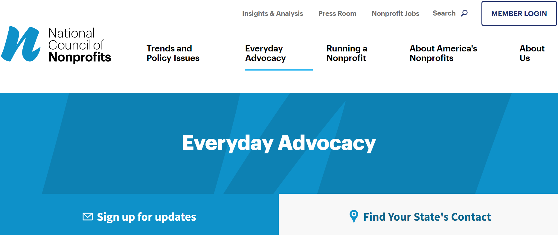 Webpage header reads 'everyday advocacy.'