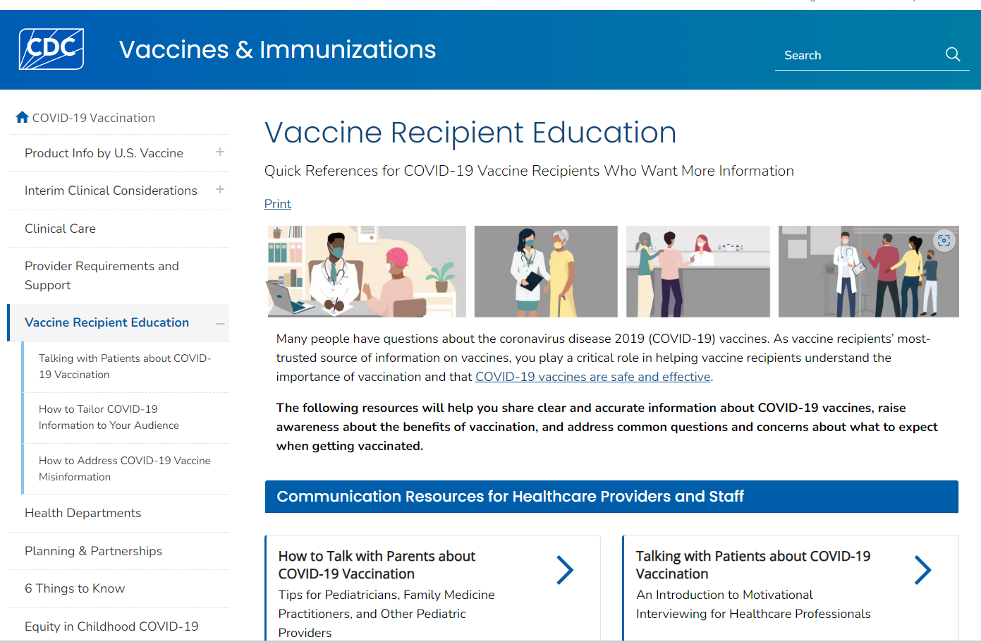 CDC webpage