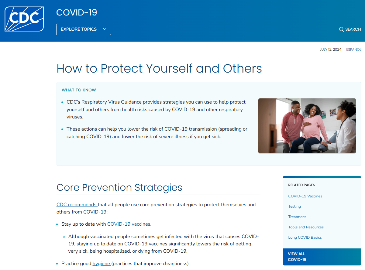 CDC webpage