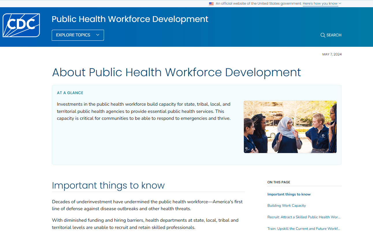 CDC webpage