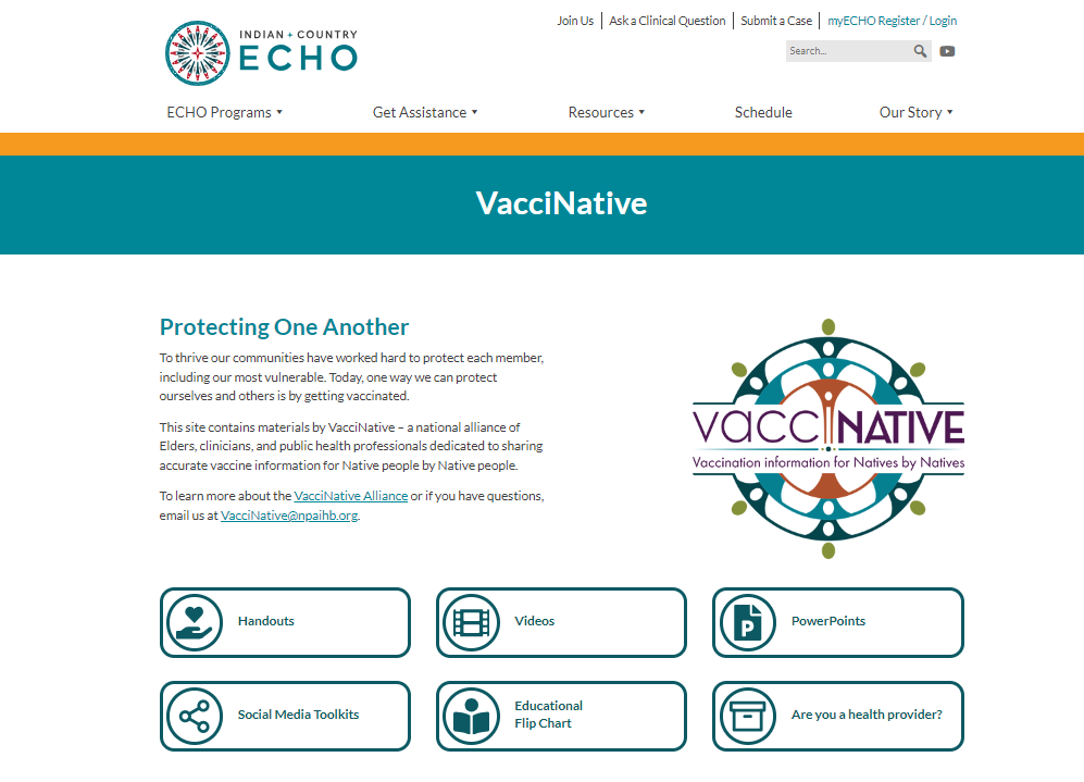 VacciNative webpage
