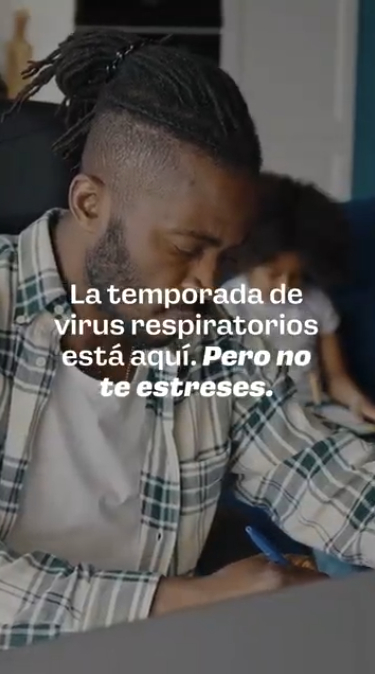 There's still time to get your family's flu and COVID-19 vaccines Video rotates through clips of parents working, cooking, ironing clothes, and grocery shopping. Text reads: “Virus season is here, but don’t stress. It’s better to get your flu and COVID-19 vaccines late than not at all.”