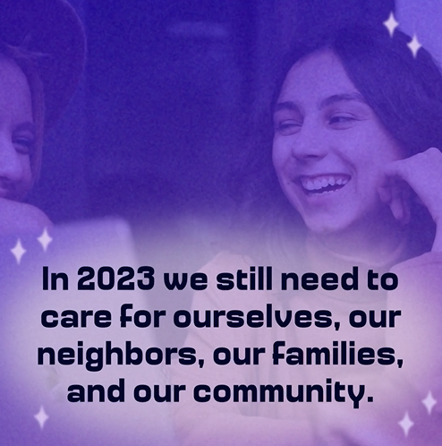 The graphic has a purple color scheme and there is an image of a young girl smiling and laughing in the background.