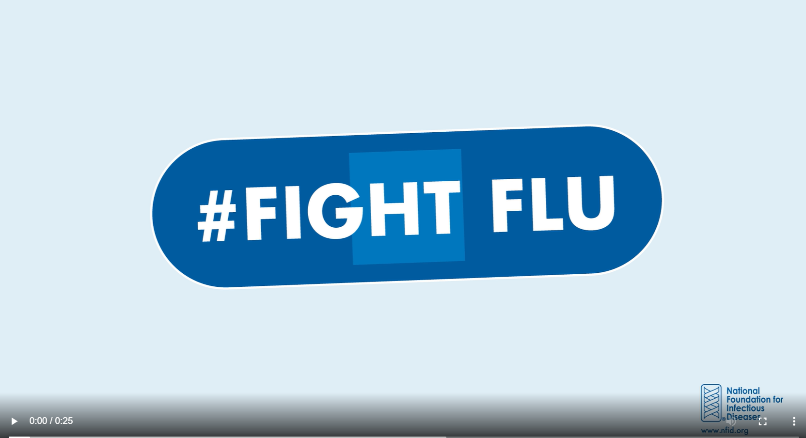 The words "fight flu" appear on a band aid against a light blue background