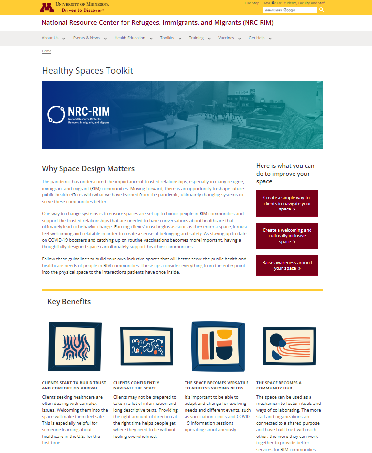 Webpage has the NRC-RIM title in a blue rectangle. Paragraphs of text appear below