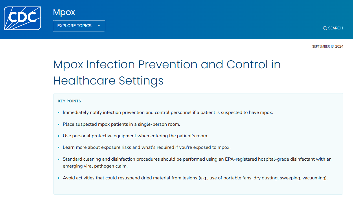 CDC webpage