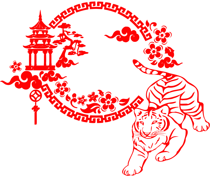 Graphic shows the “Year of the Water Tiger" in red