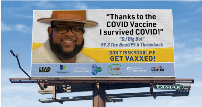 Billboard promoting COVID-19 vaccination