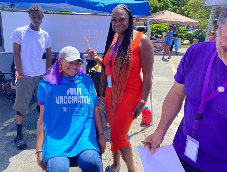 Attendees to a vaccine event held on Juneteenth